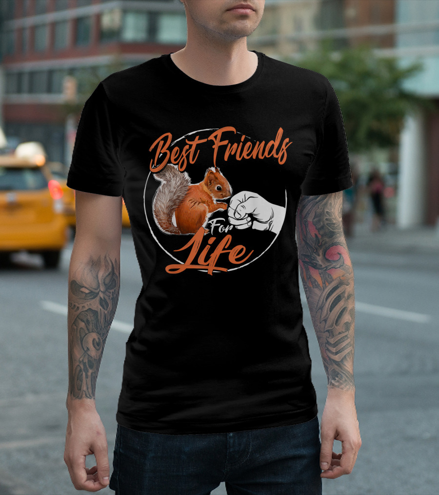 Best Friends For Life Funny Squirrel Fist Bump T-Shirt