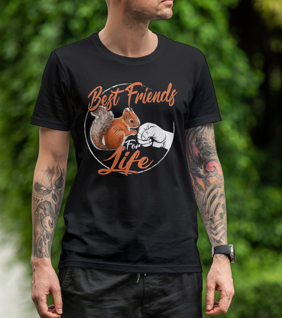 Best Friends For Life Funny Squirrel Fist Bump T-Shirt