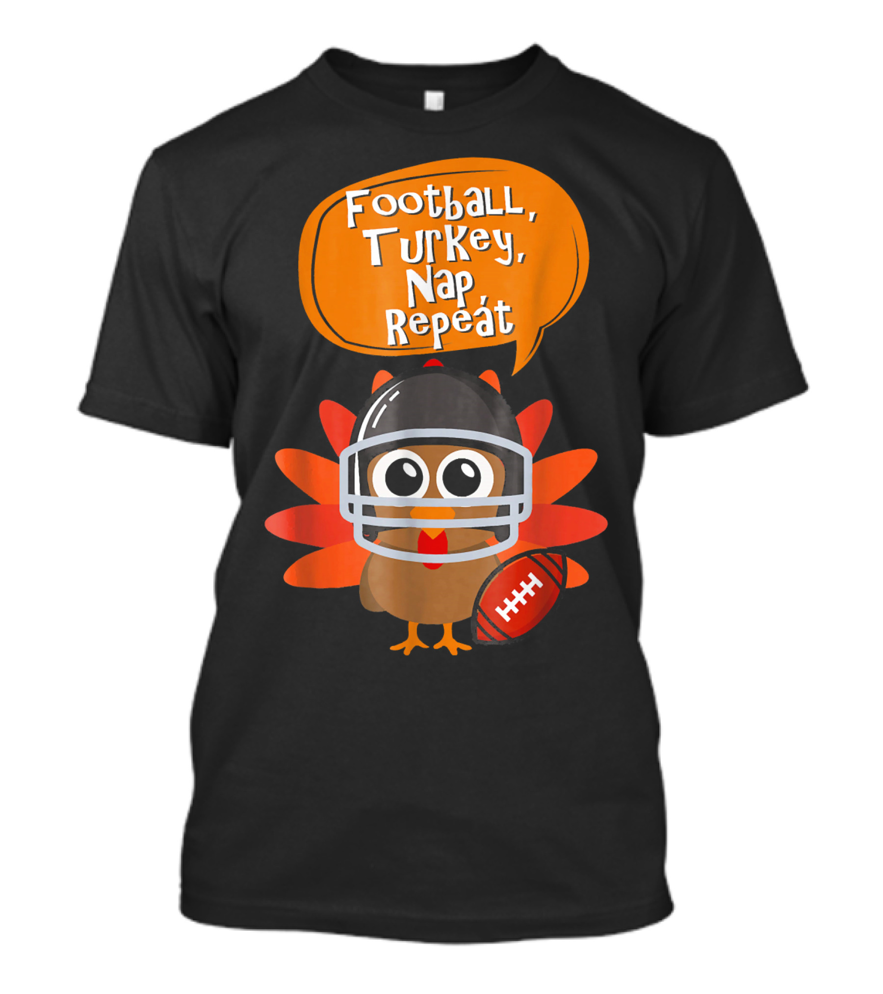 Football Turkey Nap Repeat Helmet Bird Football T-Shirt