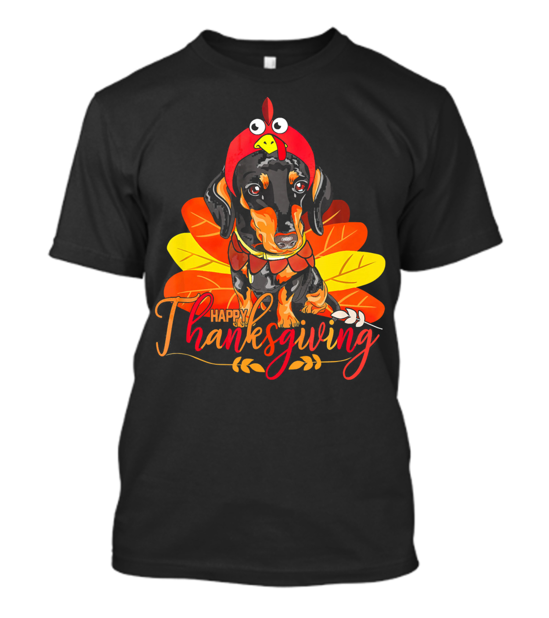 Happy Thanksgiving Funny Dachshund Turkey T-Shirt