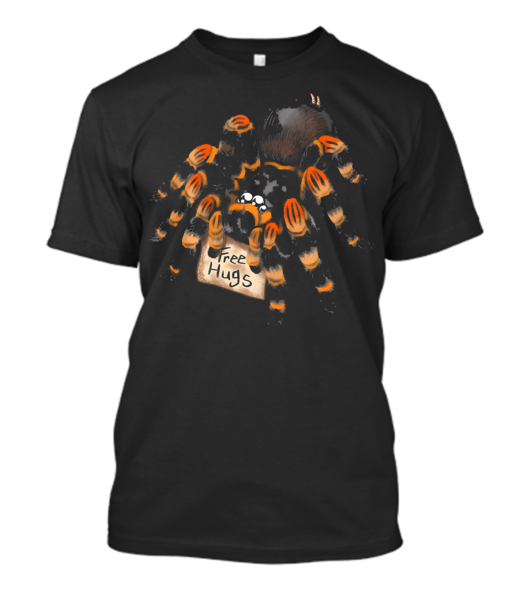 Free Hugs Red Orange Knee Tarantula T-Shirt
