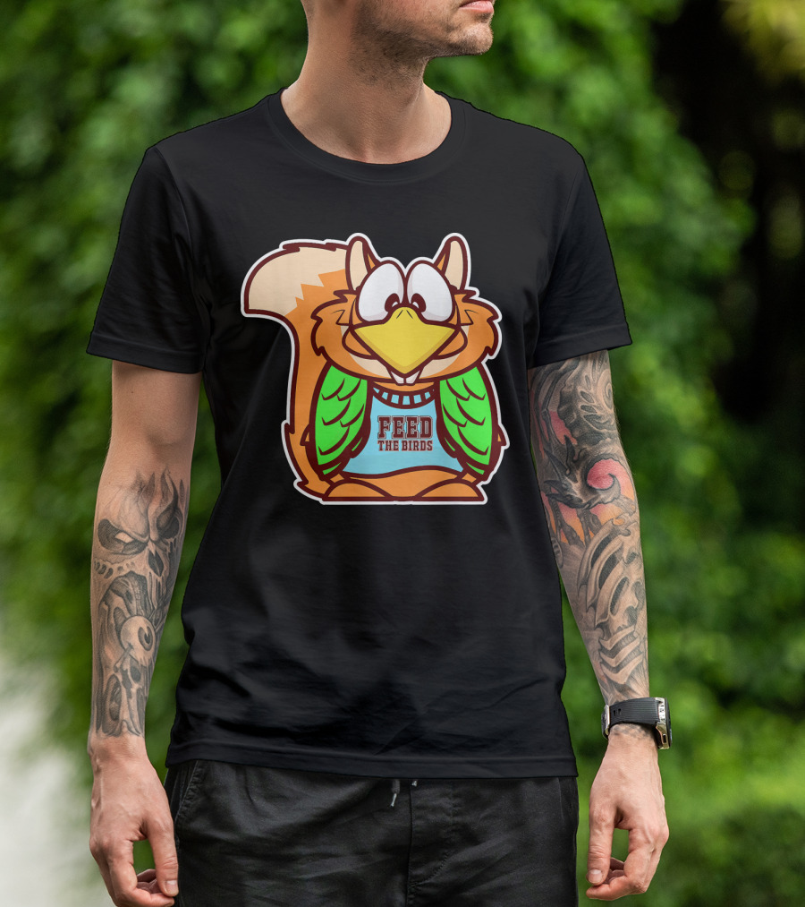 Funny Smart Hungry Squirrel Feed The Birds T-Shirt