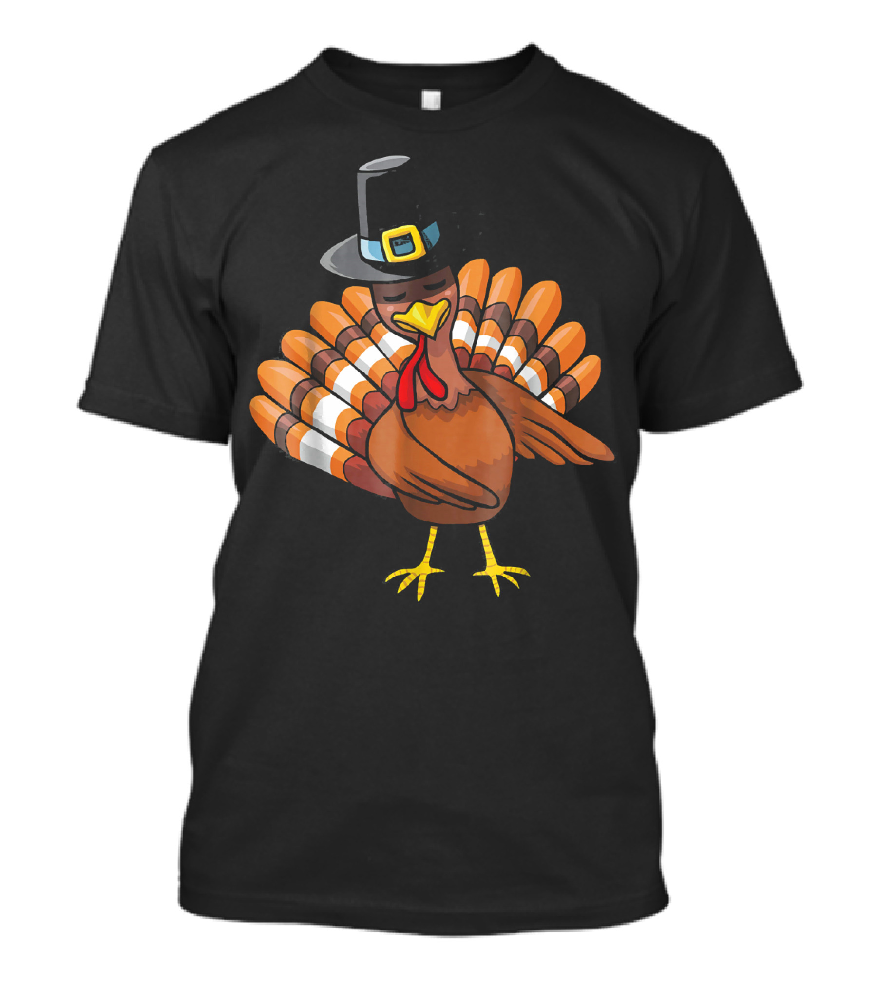 Pilgrim Hat Turkey Floss Dance Thanksgiving T-Shirt