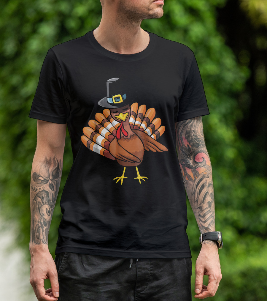 Pilgrim Hat Turkey Floss Dance Thanksgiving T-Shirt