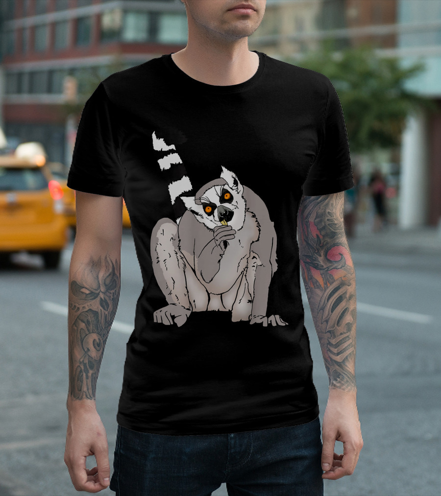 Funny Looking Lemur Idea for Lemurs with Orange Eyes Sitting T-Shirt