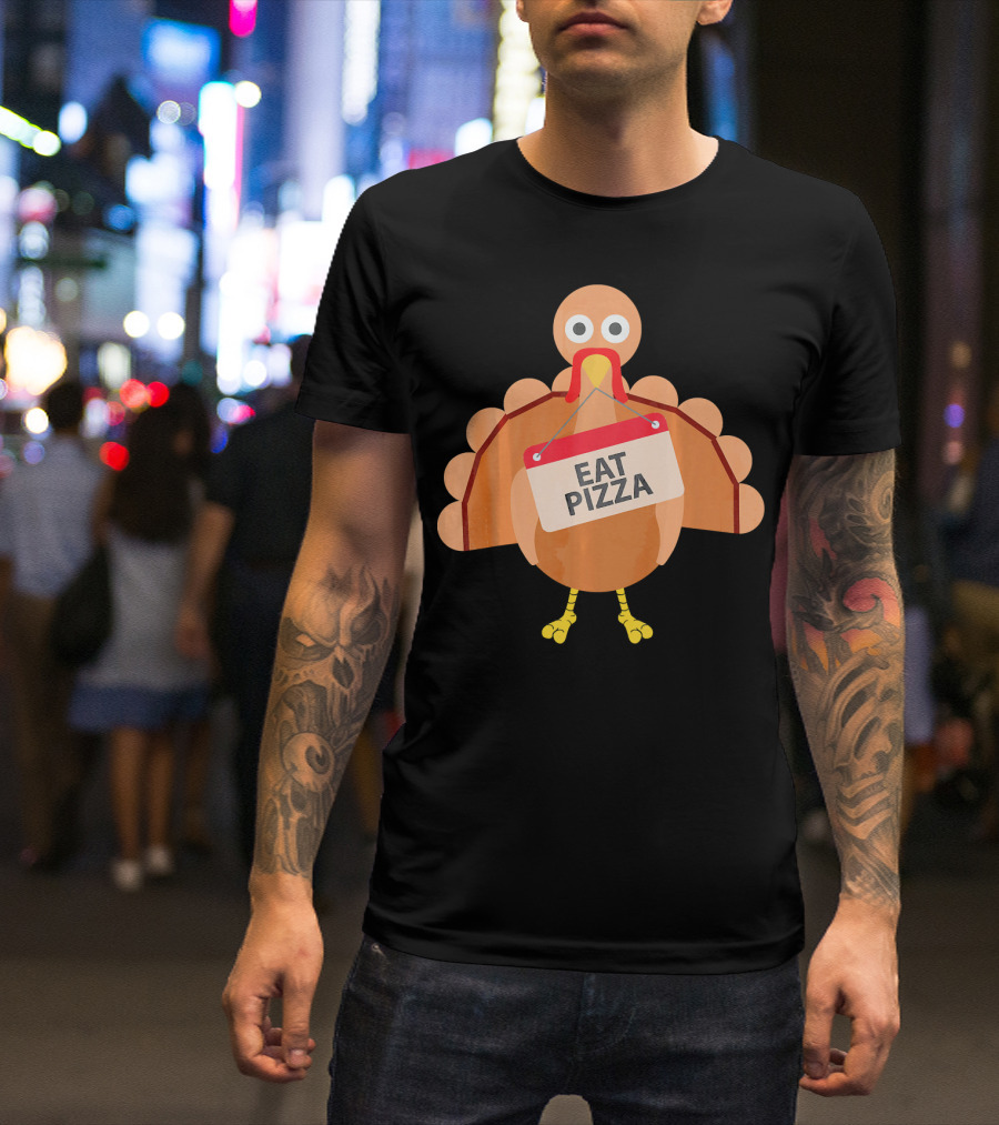 Eat Pizza Turkey Funny Emoji T-Shirt