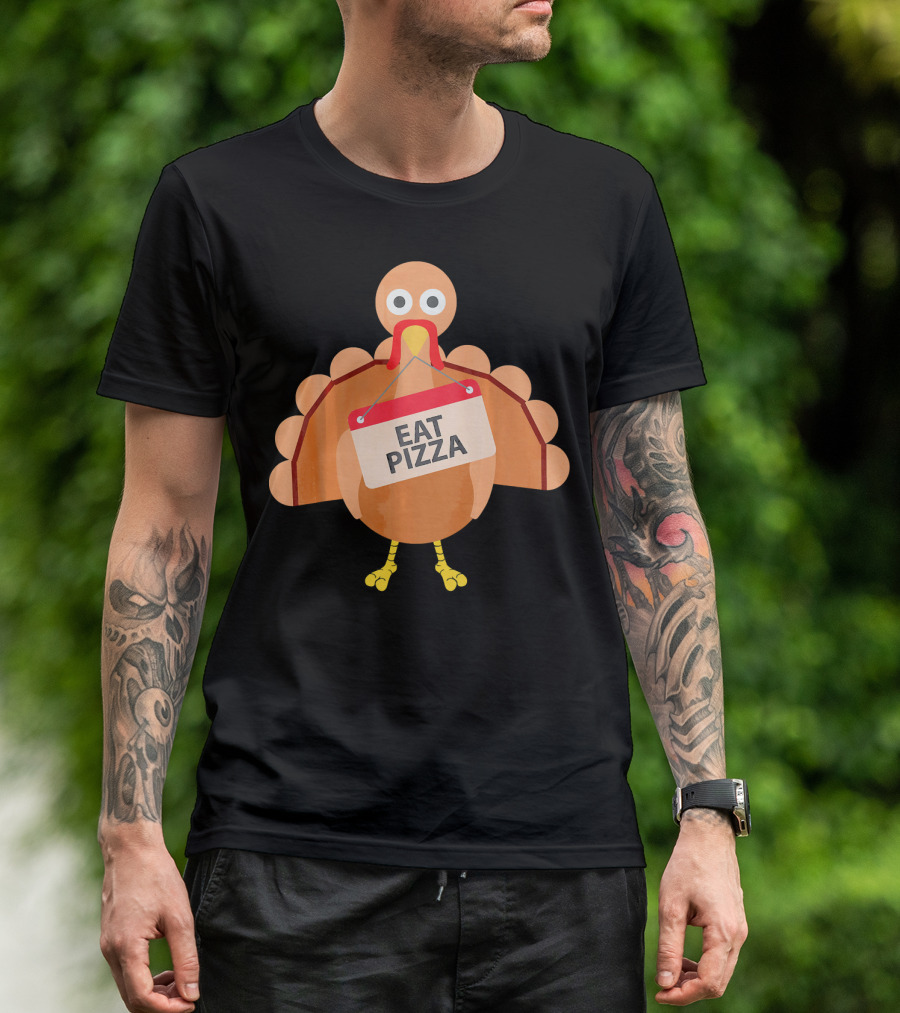Eat Pizza Turkey Funny Emoji T-Shirt