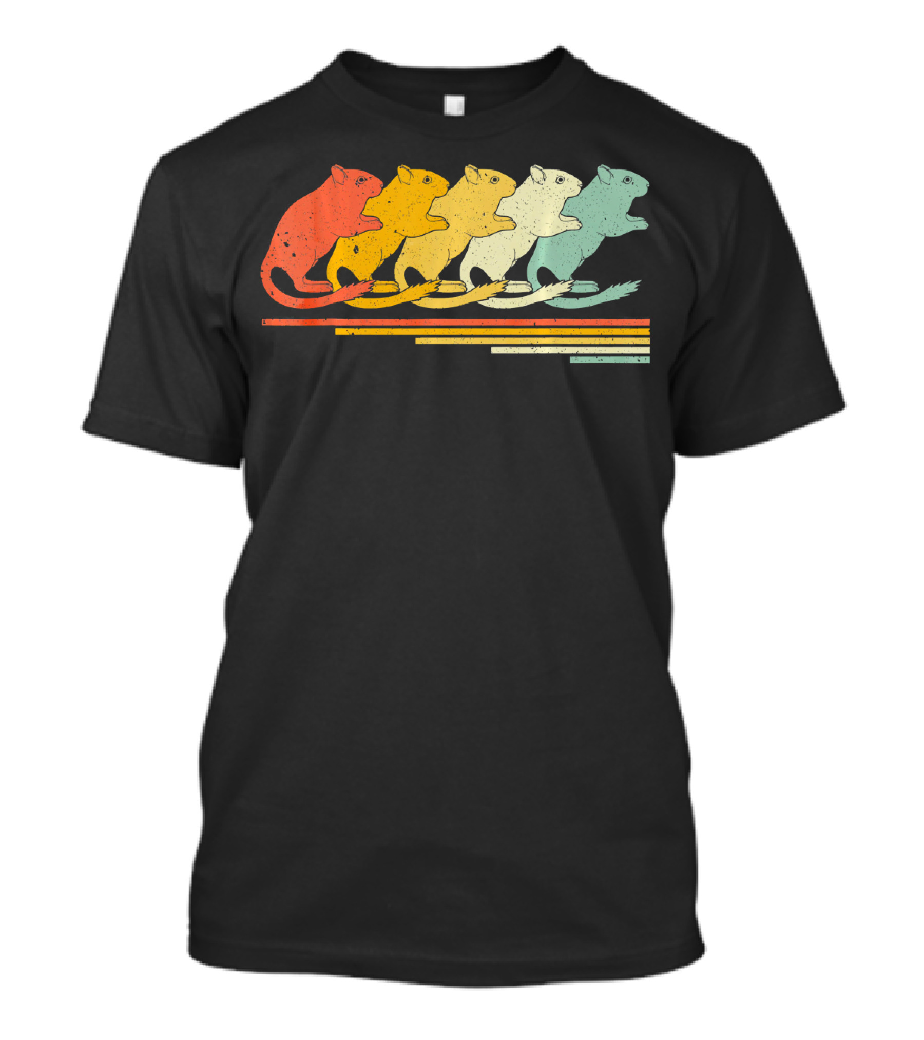Gerbil Retro Vintage 70s 80s Multicolored Animal Print T-Shirt