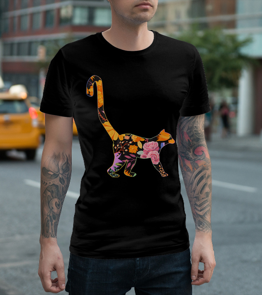 Vintage Retro Floral Flower Lemur Lover T-Shirt