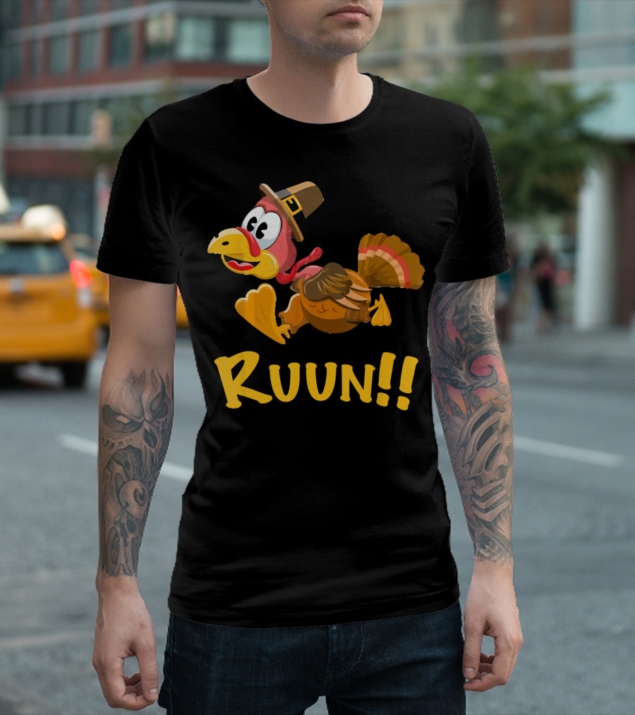 Running Thanksgiving Turkey Ruun Family Fun T-Shirt