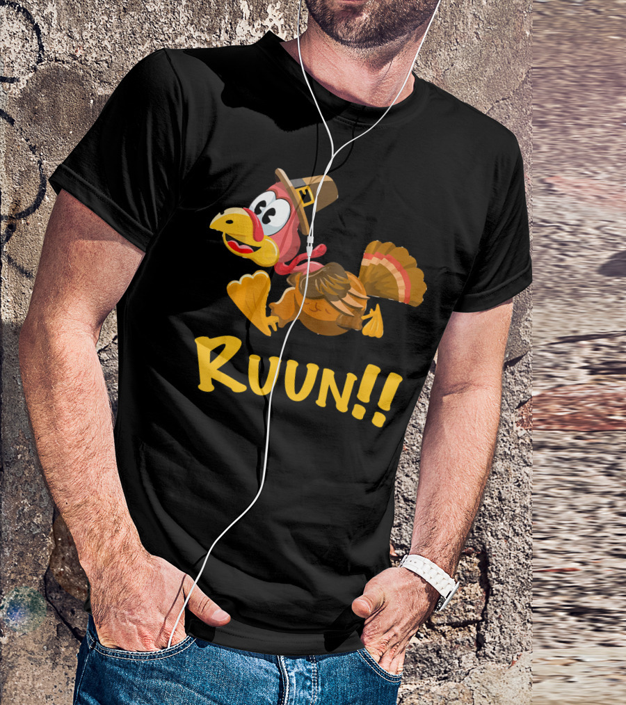 Running Thanksgiving Turkey Ruun Family Fun T-Shirt