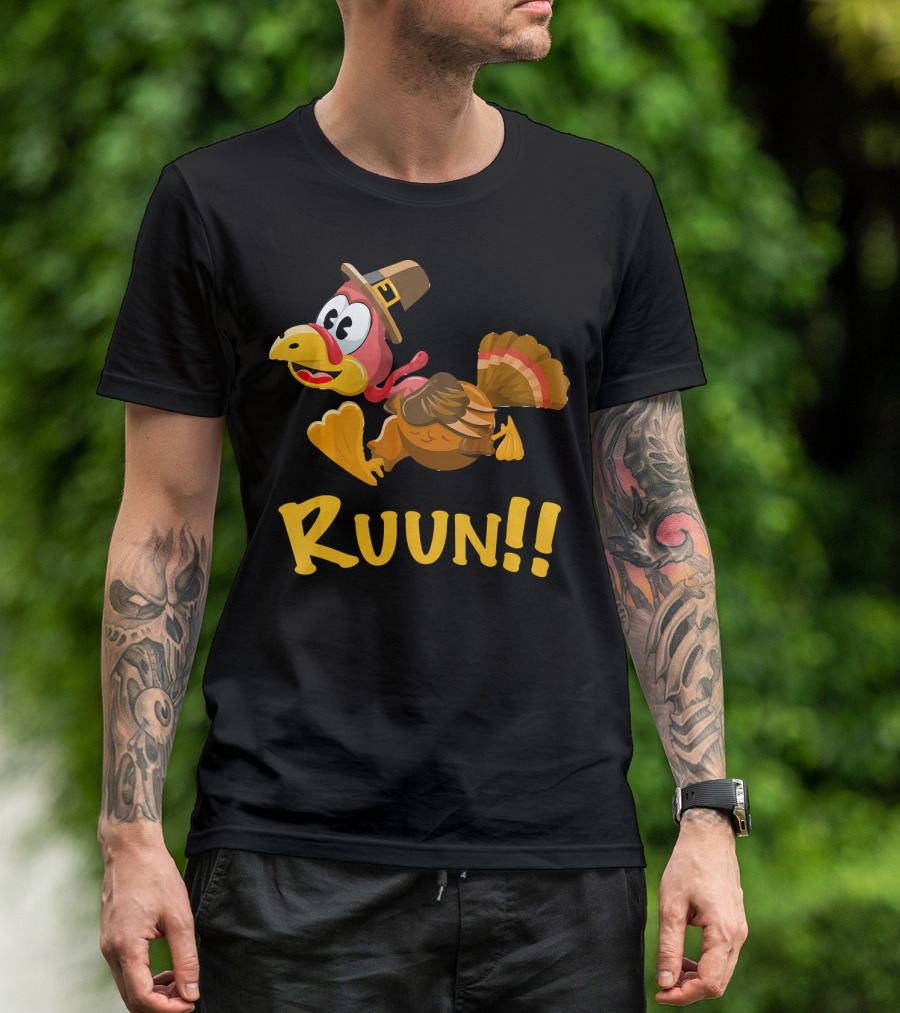 Running Thanksgiving Turkey Ruun Family Fun T-Shirt