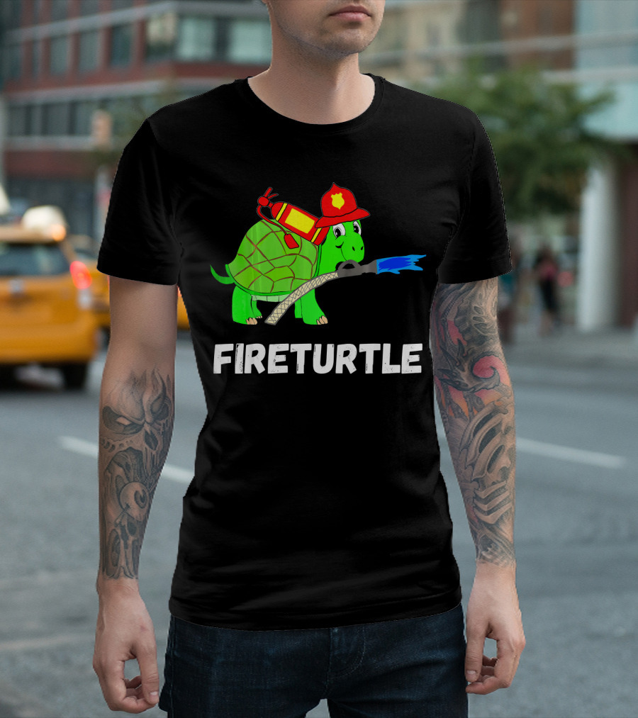 FIRETURTLE Fire Fighter Sea Turtle Tortoise Firefighter T-Shirt