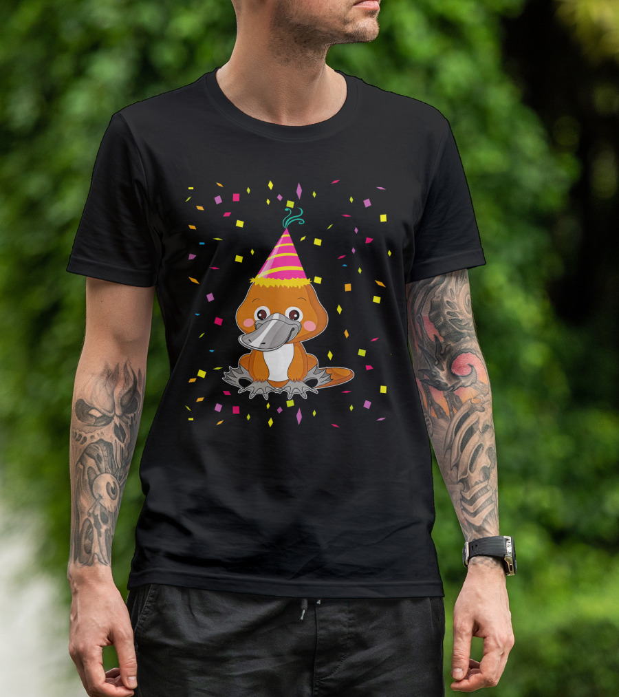 Birthday Party Platypus Confetti Fun T-Shirt