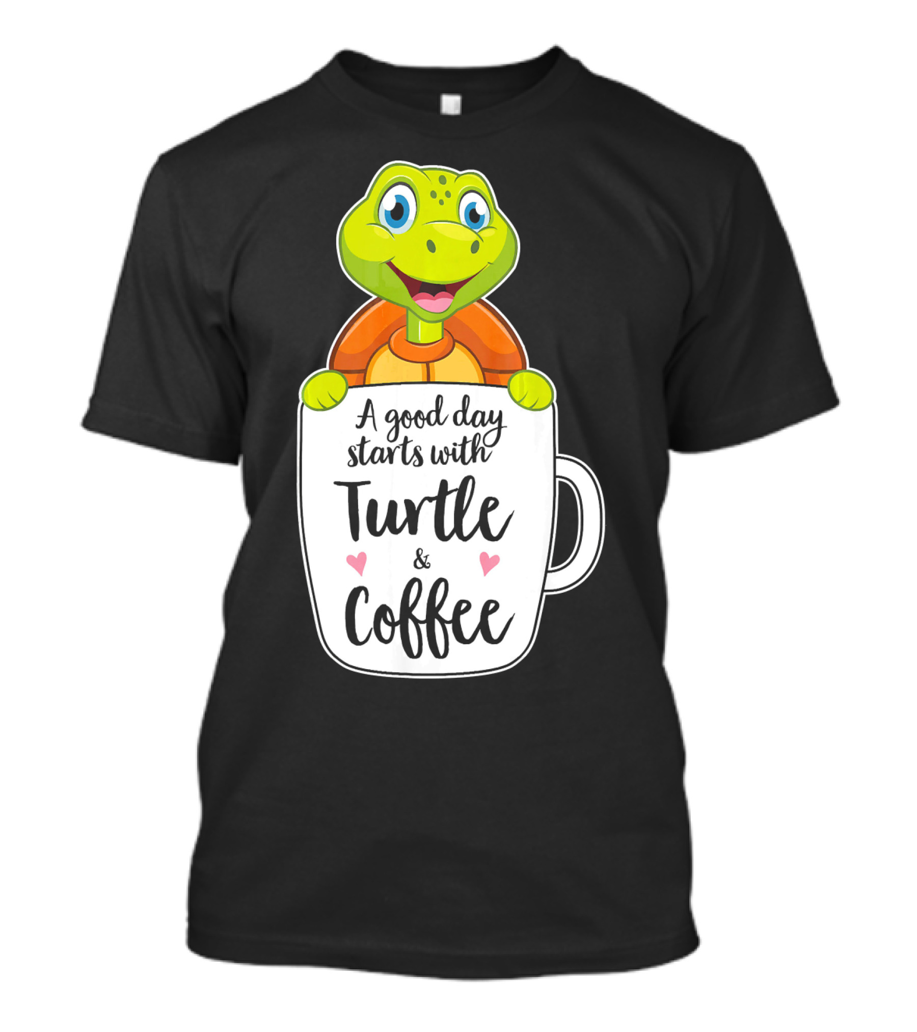 A Good Day Starts With Turtle And Coffee Funny Turtle Tortoise Lovers T-Shirt