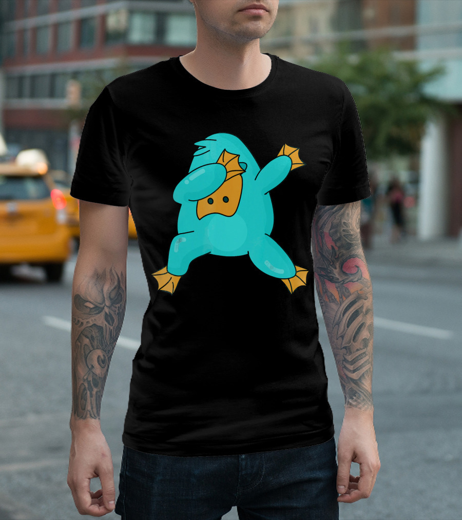 Funny Dabbing Platypus Cartoon Pose T-Shirt