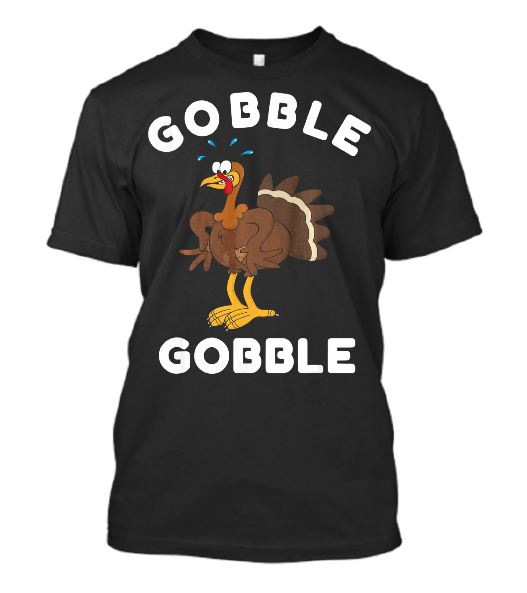 Gobble Gobble Thanksgiving Turkey Illustrated Bird T-Shirt