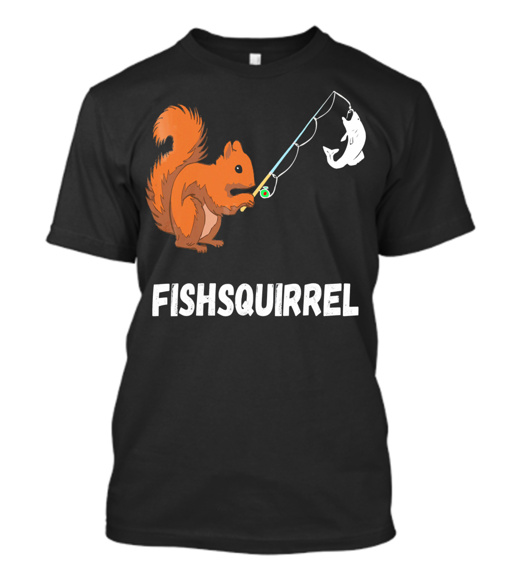 FishSquirrel Fishing Squirrel Fisherman Spinner Reels T-Shirt