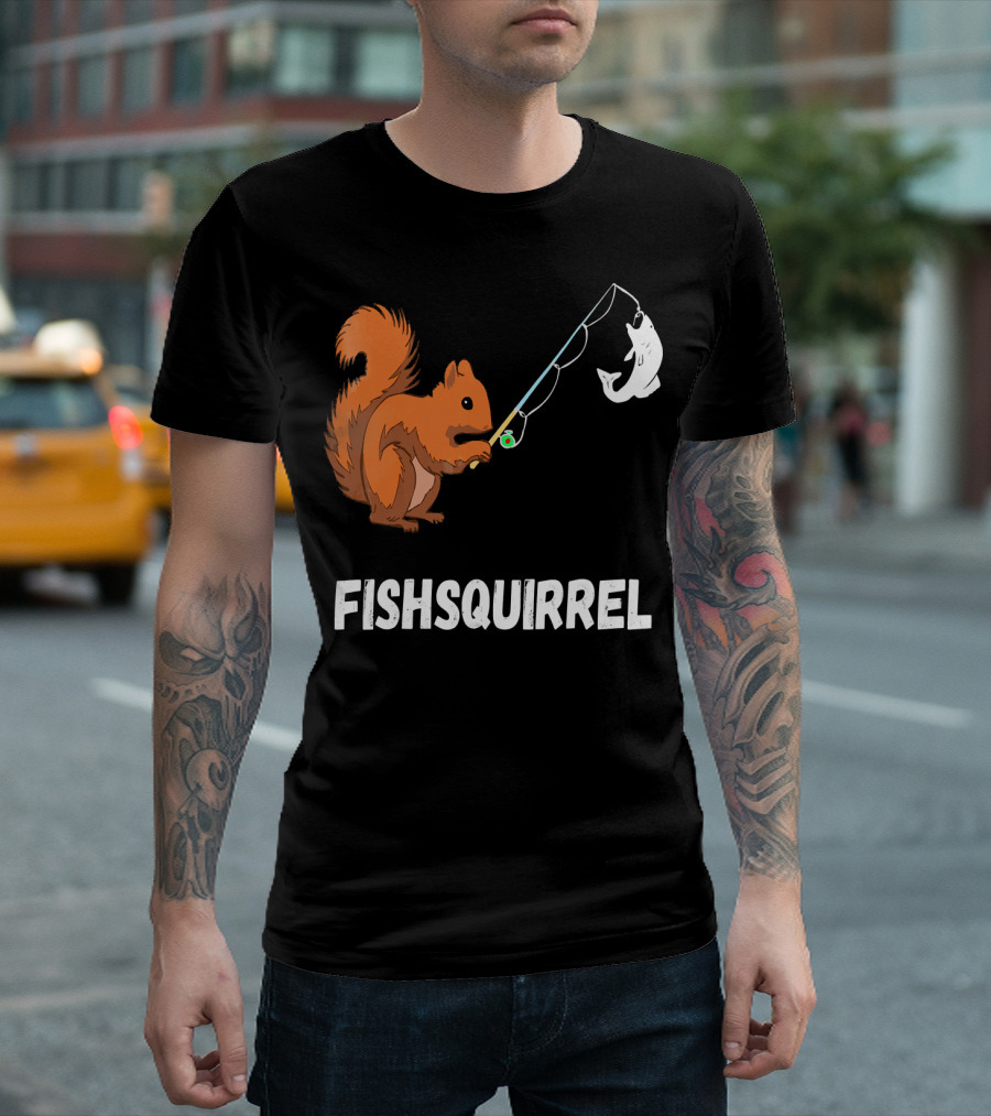 FishSquirrel Fishing Squirrel Fisherman Spinner Reels T-Shirt