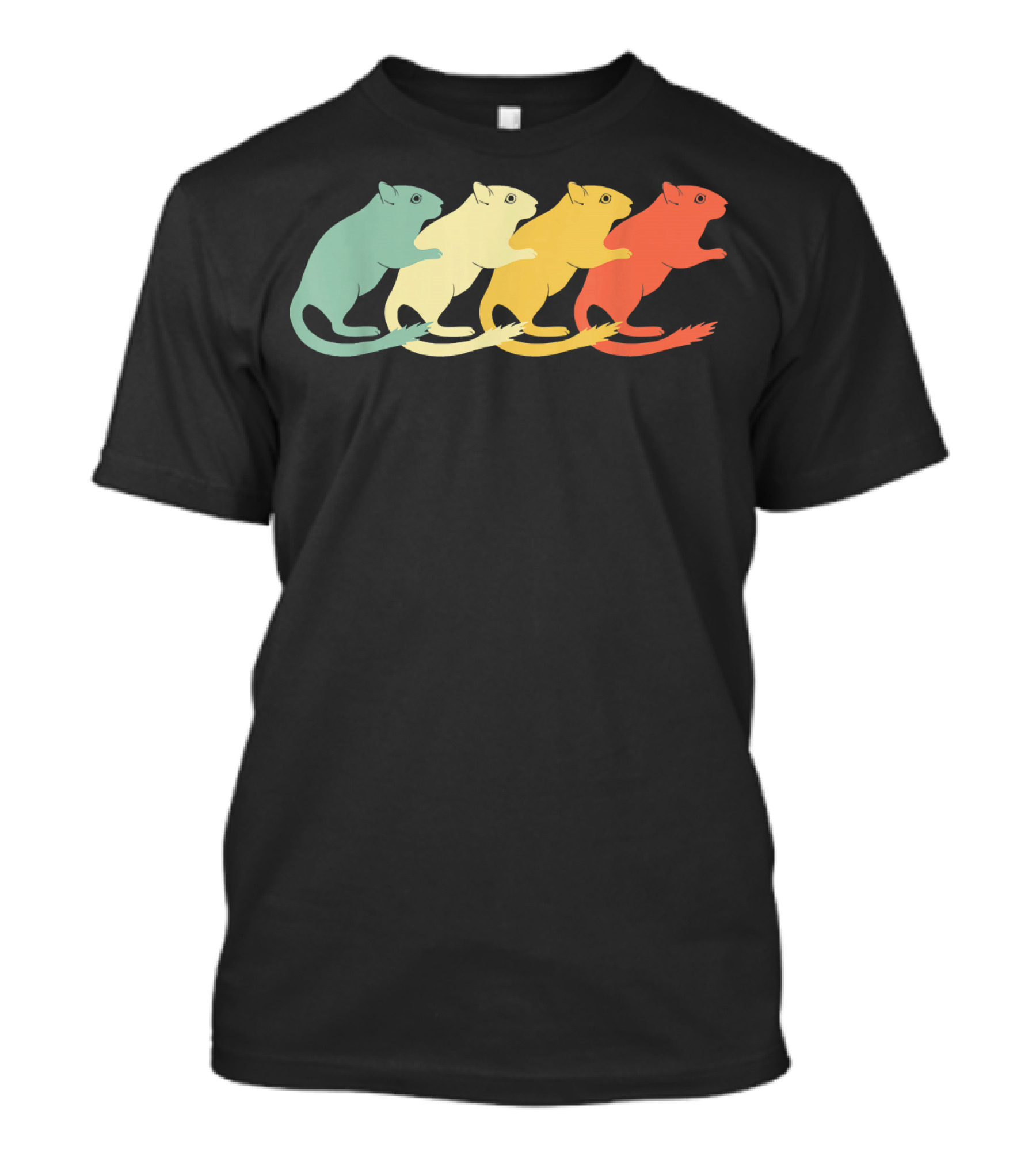 Gerbil Retro Vintage Rainbow Gerbil Animal T-Shirt