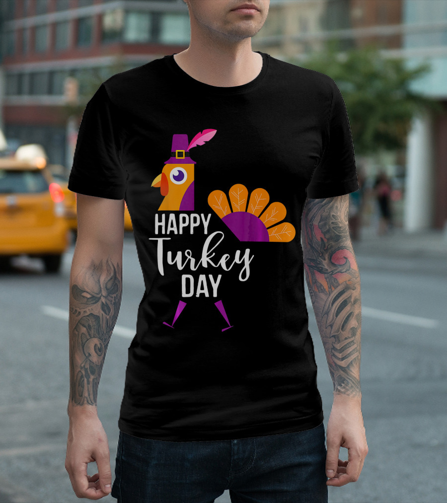 Happy Turkey Day Funny Thanksgiving Holi T-Shirt