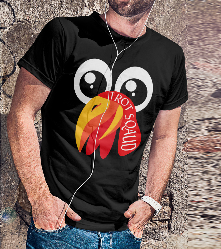 Funny Turkey Face Trot Squad Turkey Trot T-Shirt