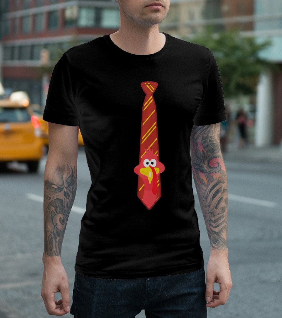 Funny Thanksgiving Turkey Tie Gobble Face T-Shirt