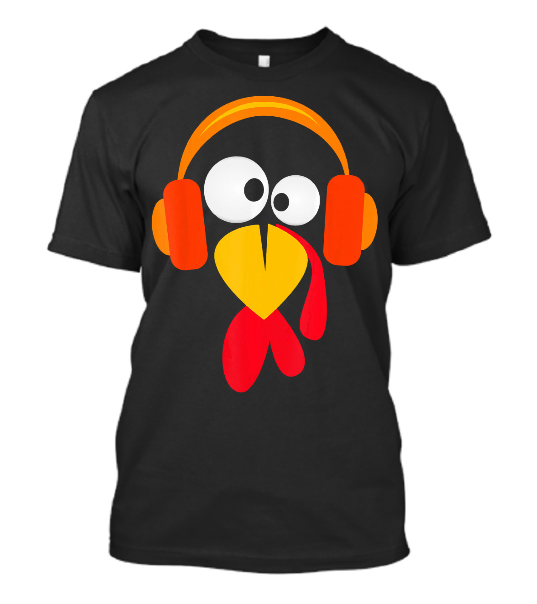 Thanksgiving Turkey With Headphones - Funny Holiday Hipster T-Shirt
