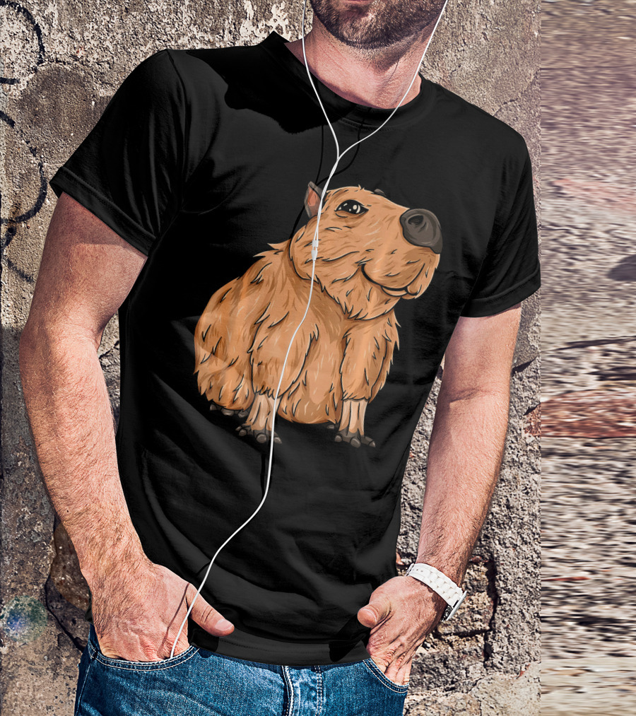 Kawaii Cute Sitting Capybara Rodent T-Shirt