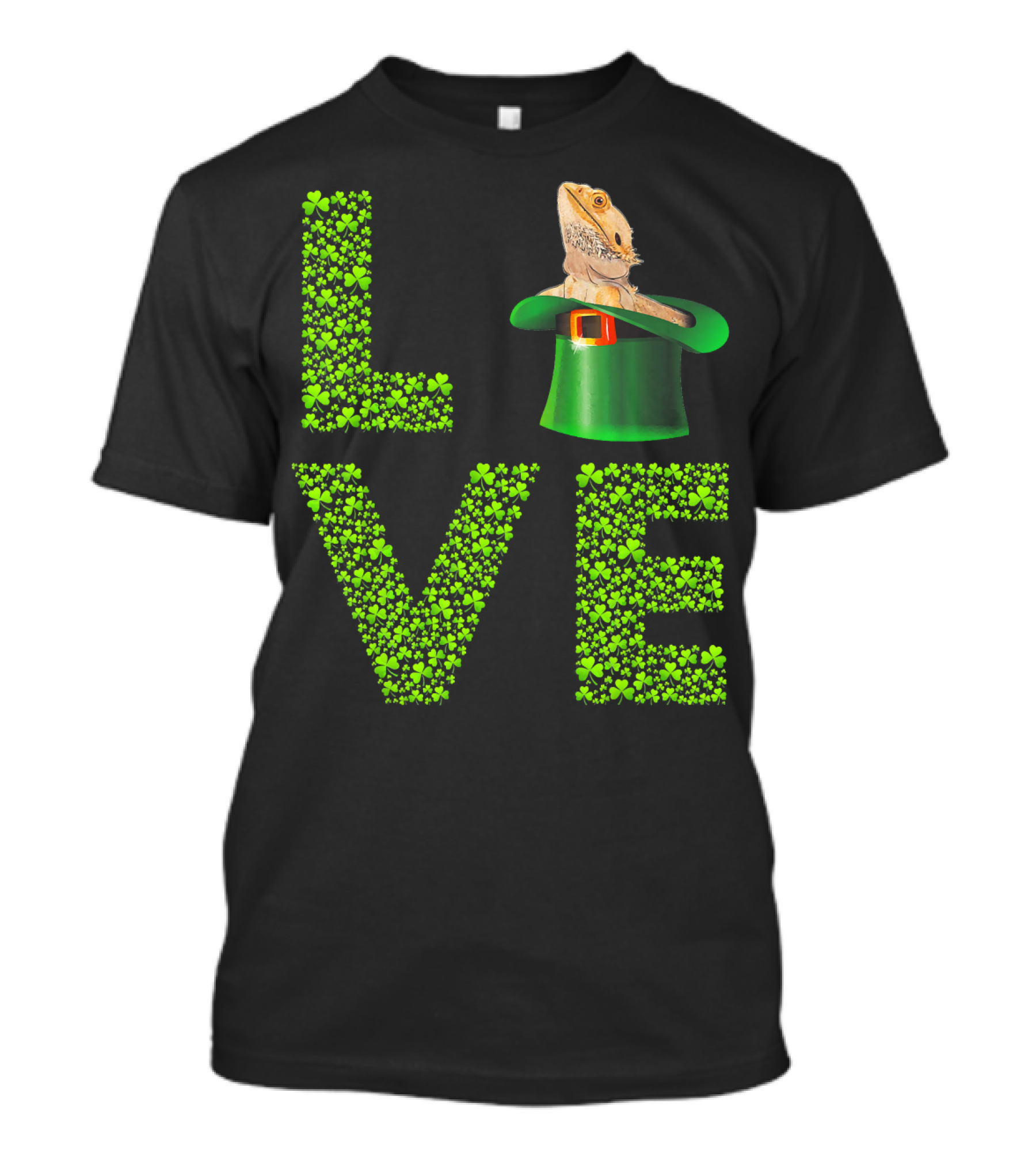 Love Bearded Dragon St Patricks Day Shamrock Hat T-Shirt