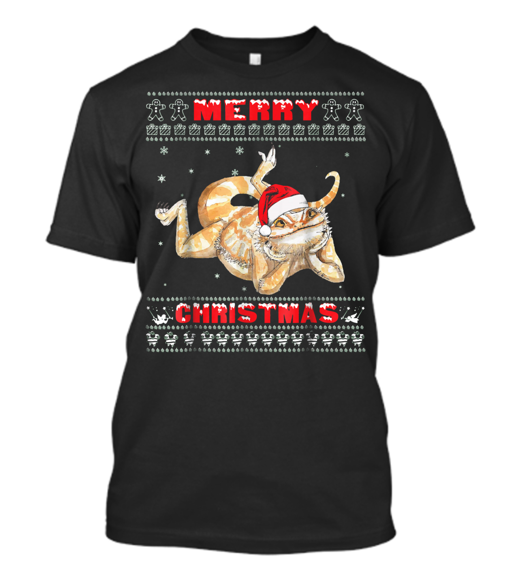 Merry Christmas Bearded Dragon Ugly T-Shirt