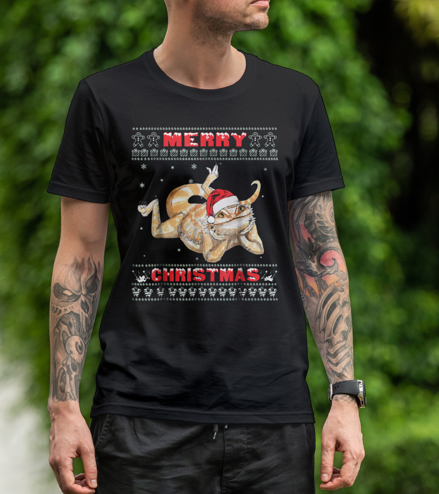 Merry Christmas Bearded Dragon Ugly T-Shirt