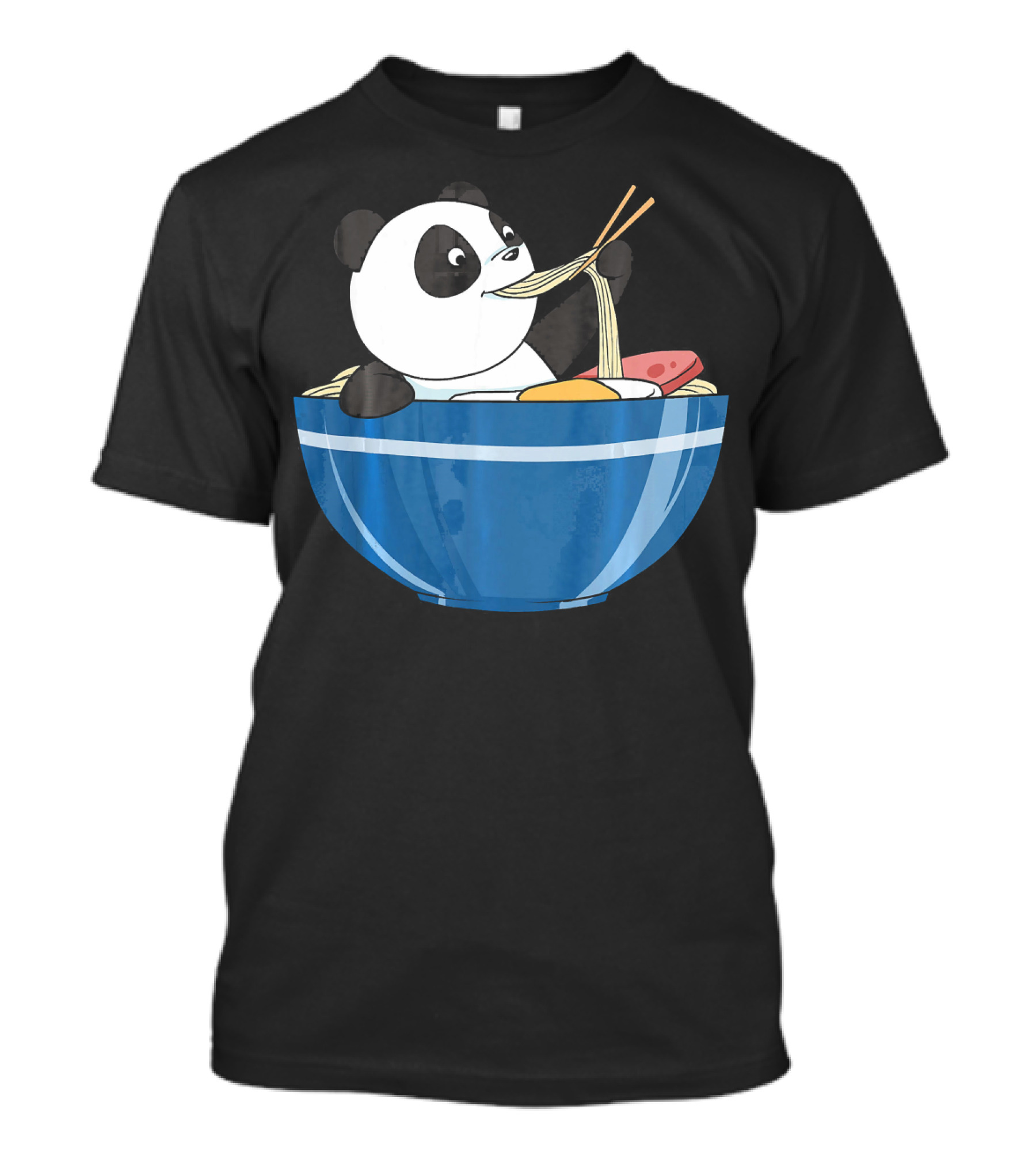 Panda Enjoying Ramen In Anime Style Bowl T-Shirt