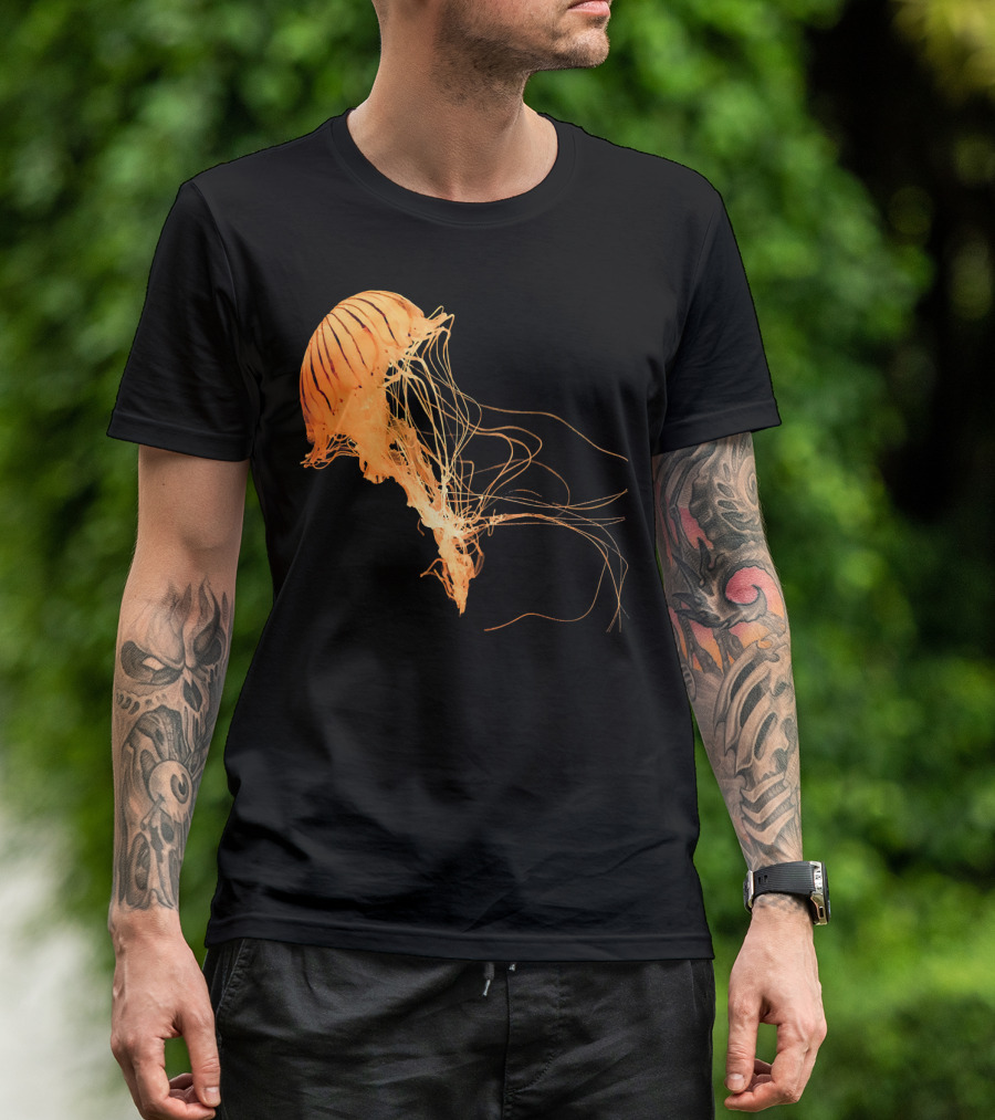 Power Prints Orange Luminous Jellyfish T-Shirt