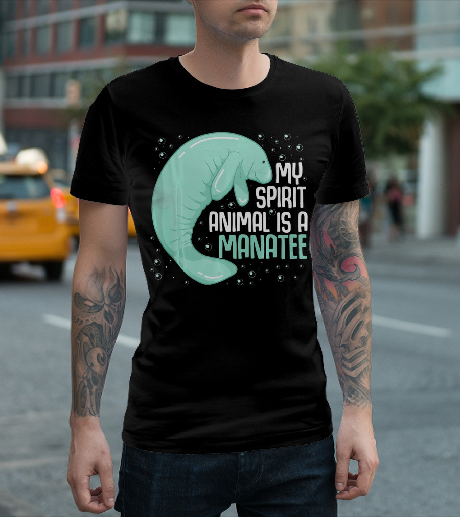 My Spirit Animal Is a Manatee Sea Cow Oc Bubbles T-Shirt