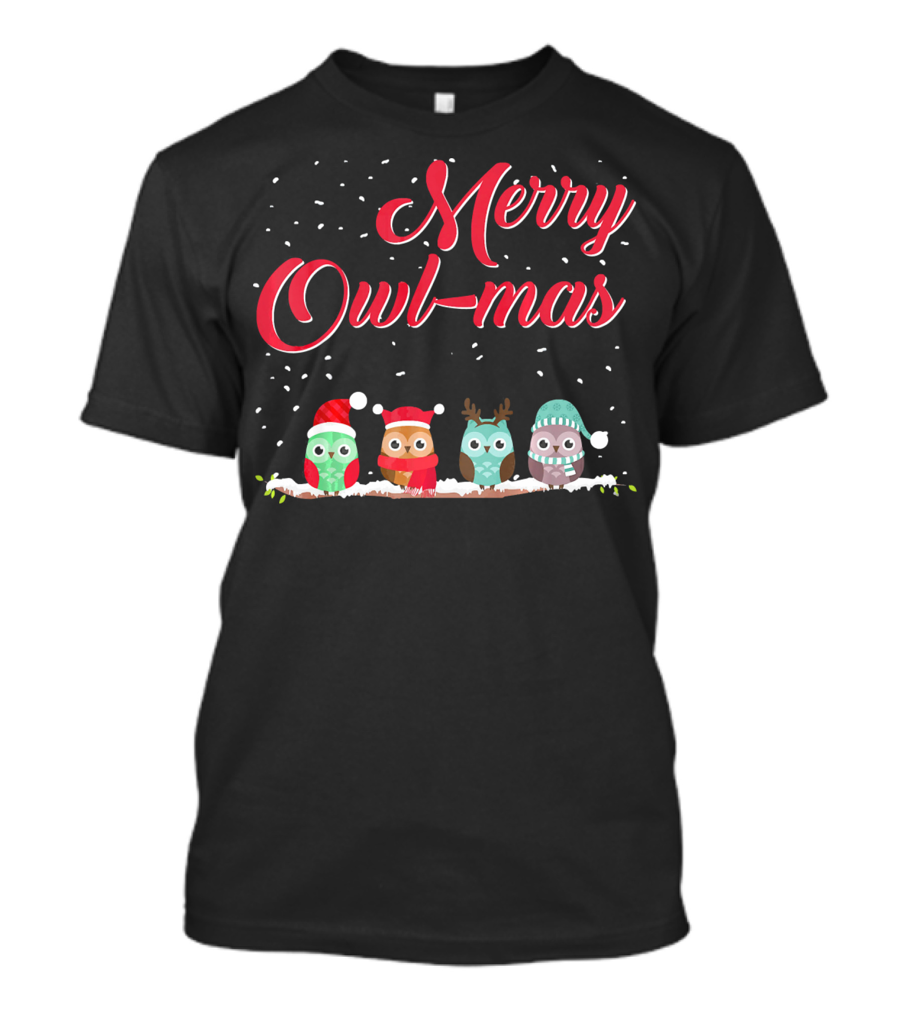 Merry Owl-mas Funny Owl Bird Christmas Winter Holidays T-Shirt