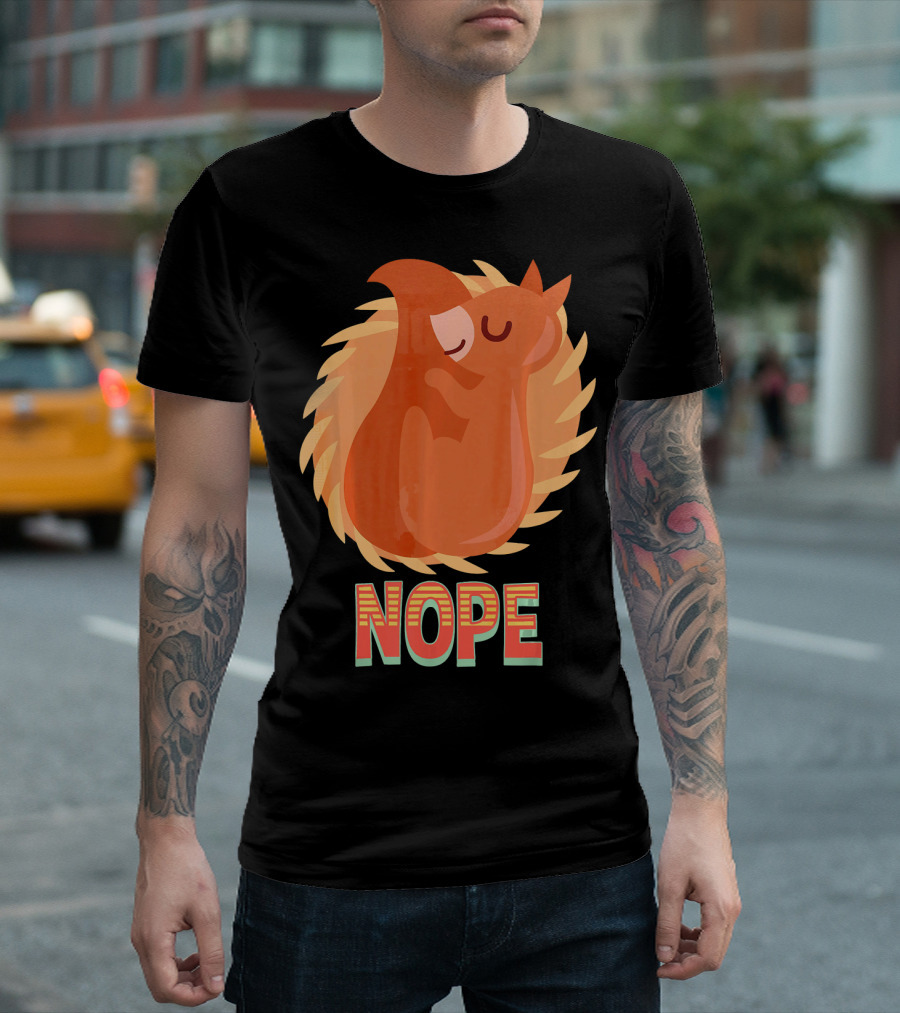 NOPE Sleeping Squirrel in Nest T-Shirt