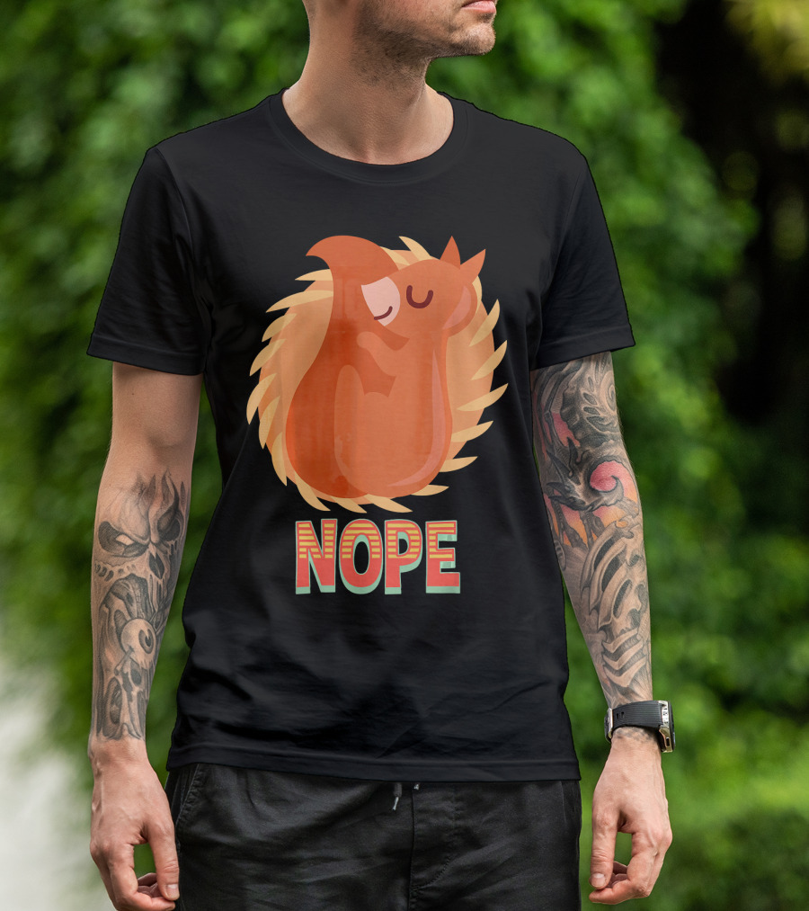 NOPE Sleeping Squirrel In Nest T-Shirt