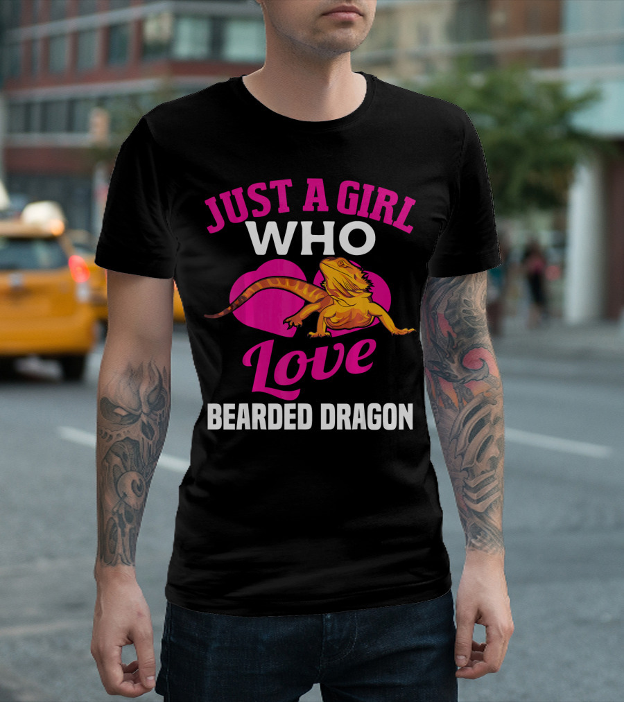 Just A Girl Who Loves Bearded Dragon Love T-Shirt