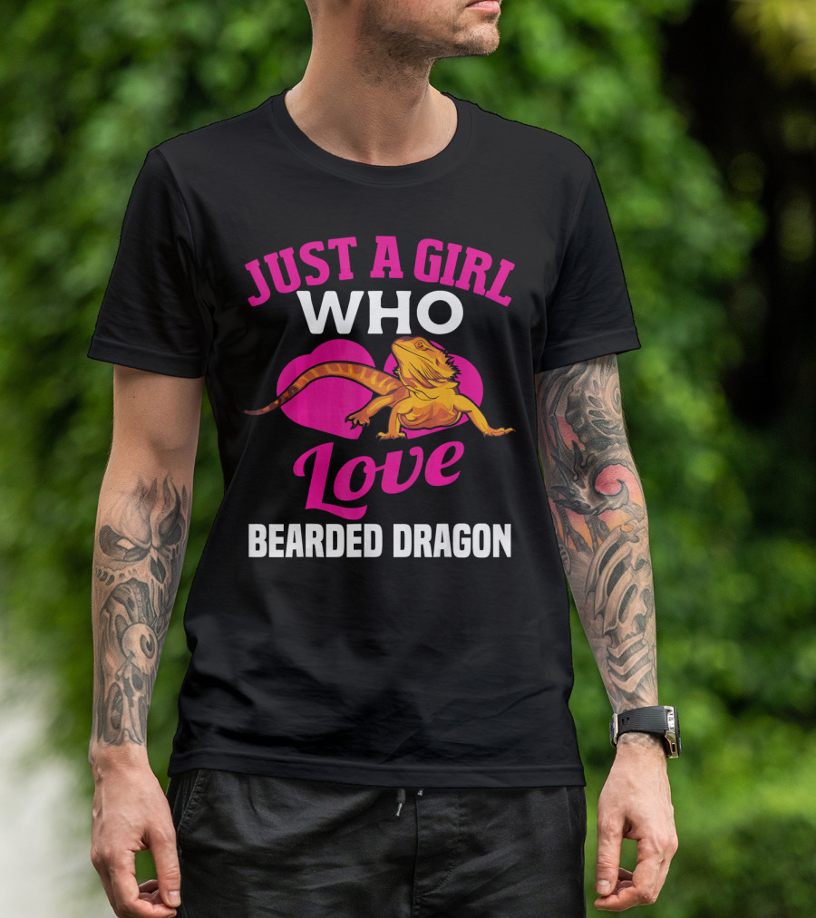 Just A Girl Who Loves Bearded Dragon Love T-Shirt