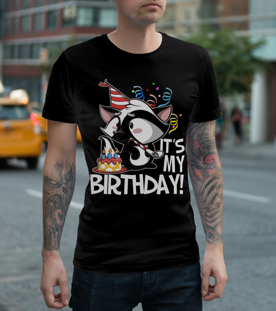 Its My Birthday Cute Skunk Party T-Shirt