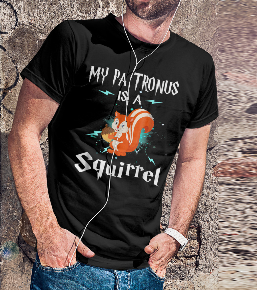My Patronus Is A Squirrel Funny Squirrel Lightning Acorn T-Shirt