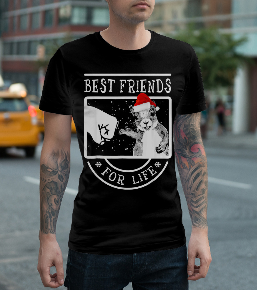 Best Friends For Life Christmas Squirrel Fist Bump T-Shirt