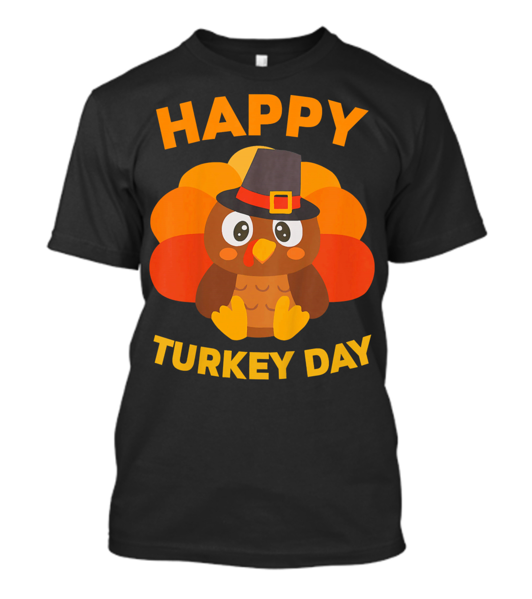 Happy Turkey Day Cute Kids Thanksgiving T-Shirt