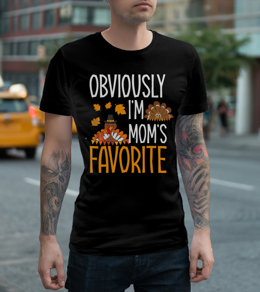 Obviously I'm Mom's Favorite Turkey Leaves T-Shirt