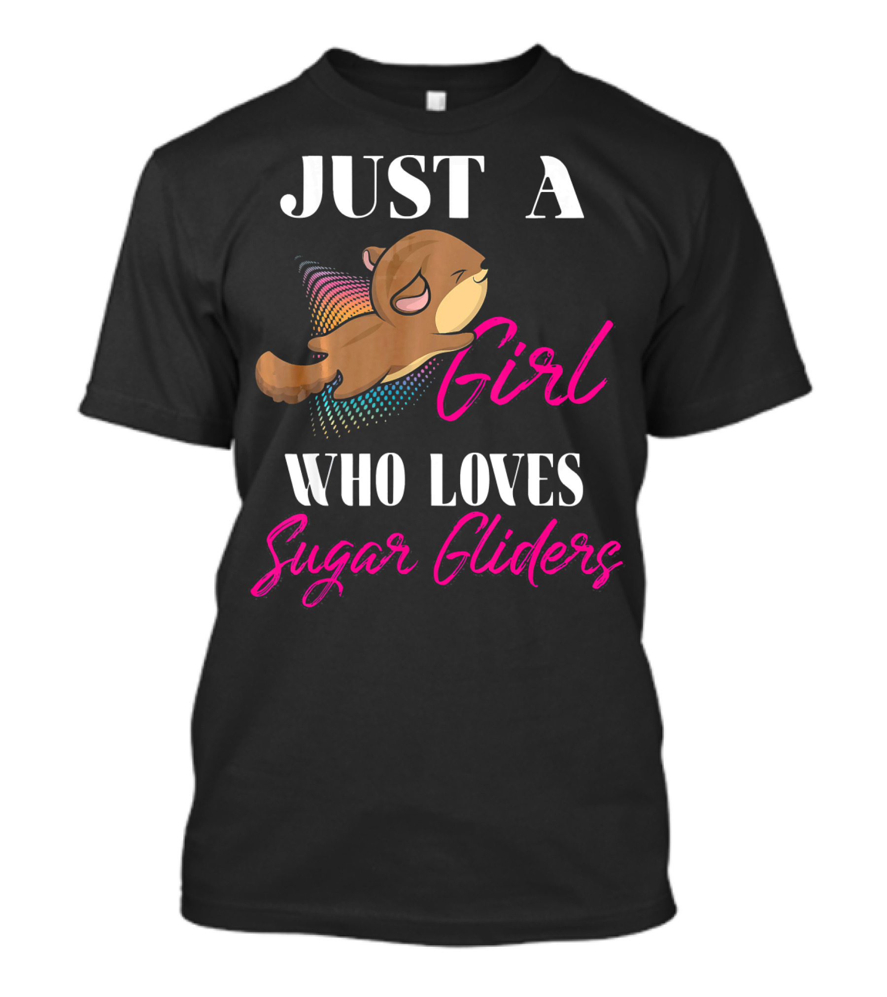 Just A Girl Who Loves Sugar Gliders With Rainbow Sugar Glider T-Shirt