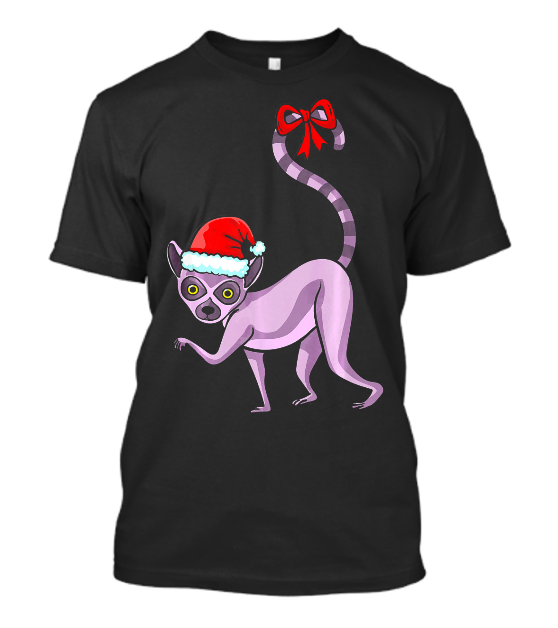 Lemur Santa Hat Madagascar Christmas T-Shirt