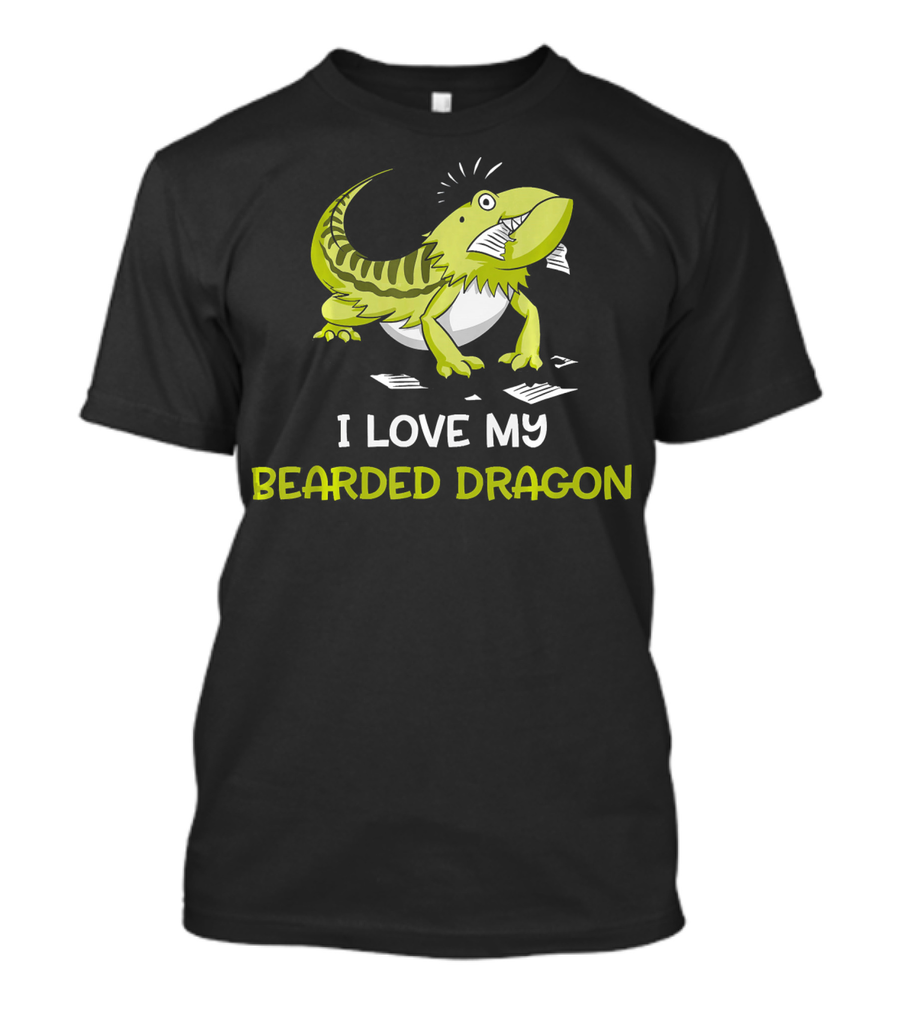 I Love My Bearded Dragon Green Funny Liz Reptile Charm T-Shirt