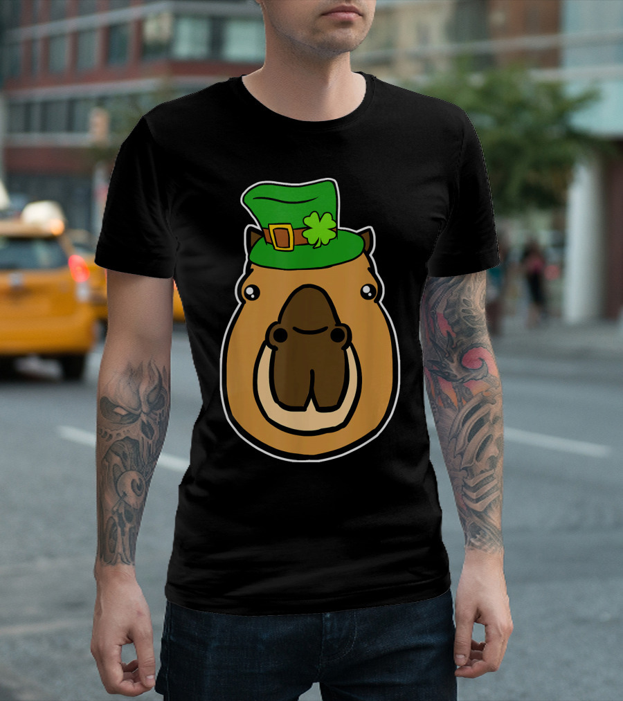 Leprechaun Capybara St. Patrick's Day Shamrock Hat T-Shirt