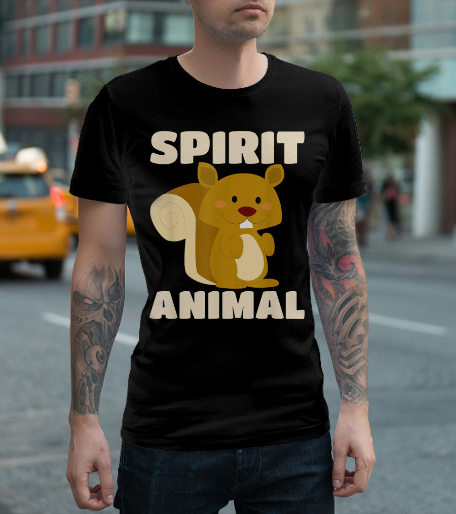 Spirit Animal Cute Cartoon Squirrel T-Shirt